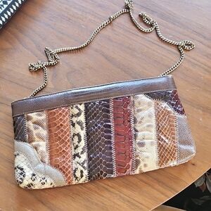 Vintage Bag By Supreme Multi Snakeskin Leather Chain Shoulder Purse Bag